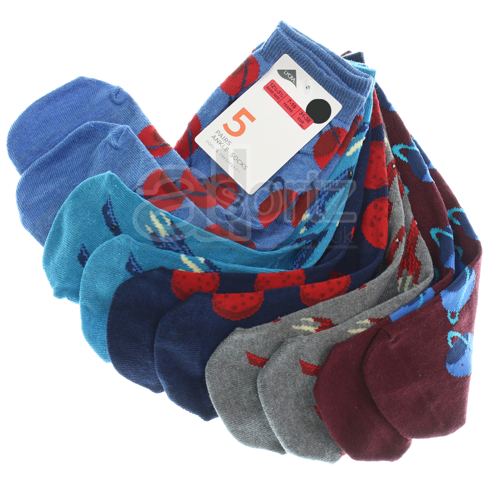 New 5 Pairs Childrens Cotton Rich Socks Boys Girls Age Kids Novelty Gift M S L - Picture 15 of 15