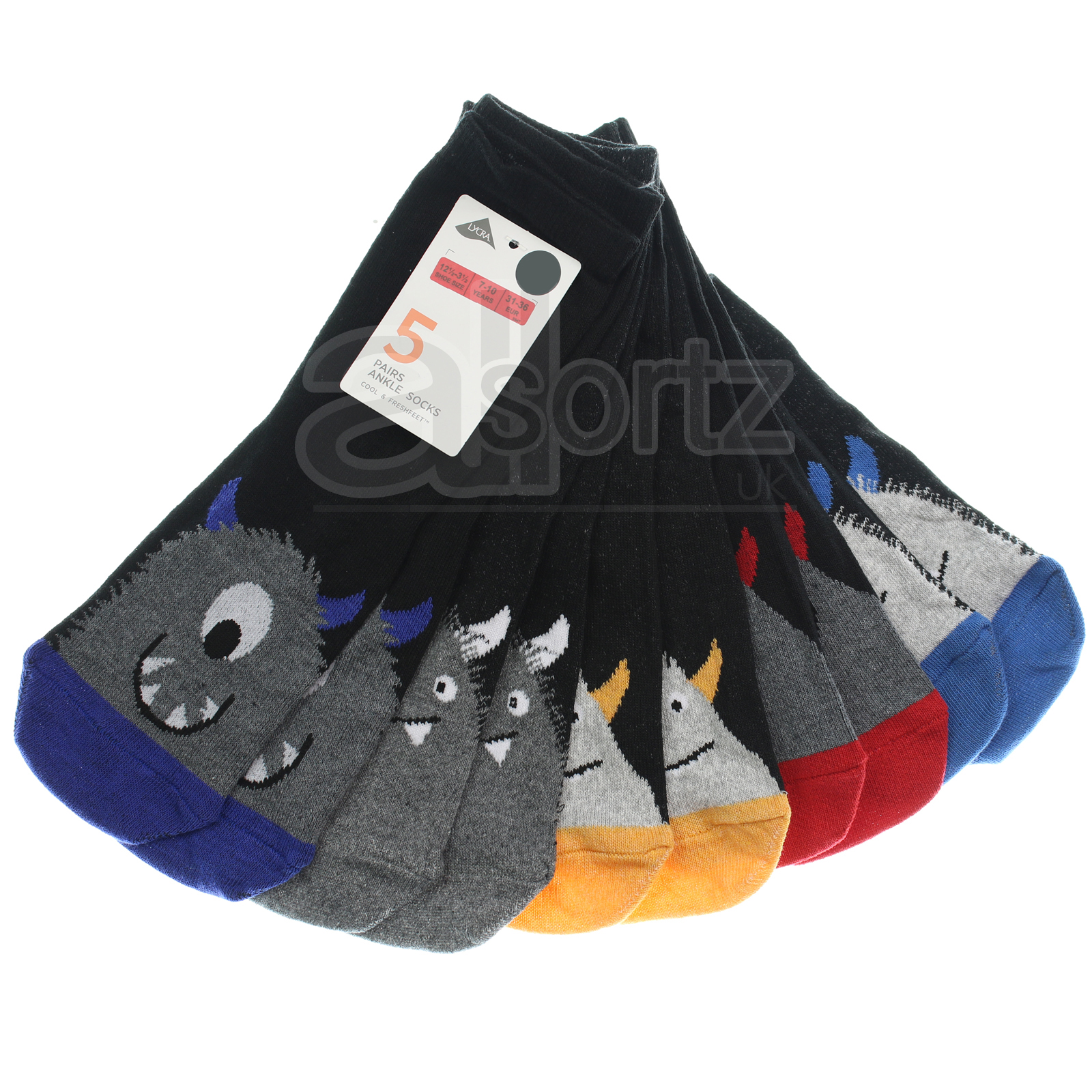 New 5 Pairs Childrens Cotton Rich Socks Boys Girls Age Kids Novelty Gift M S L