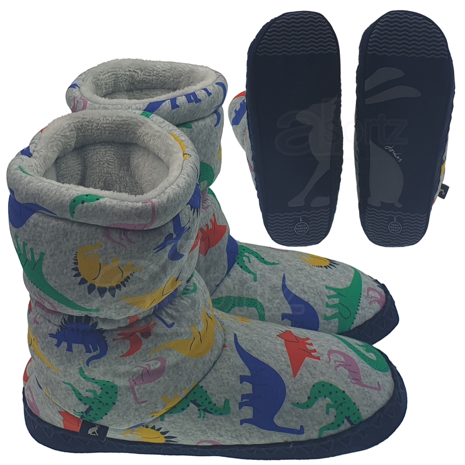 Childrens Boys Girls Designer Dinosaur Slipper Boots Novelty Xmas Uk Gift Age - Picture 11 of 11