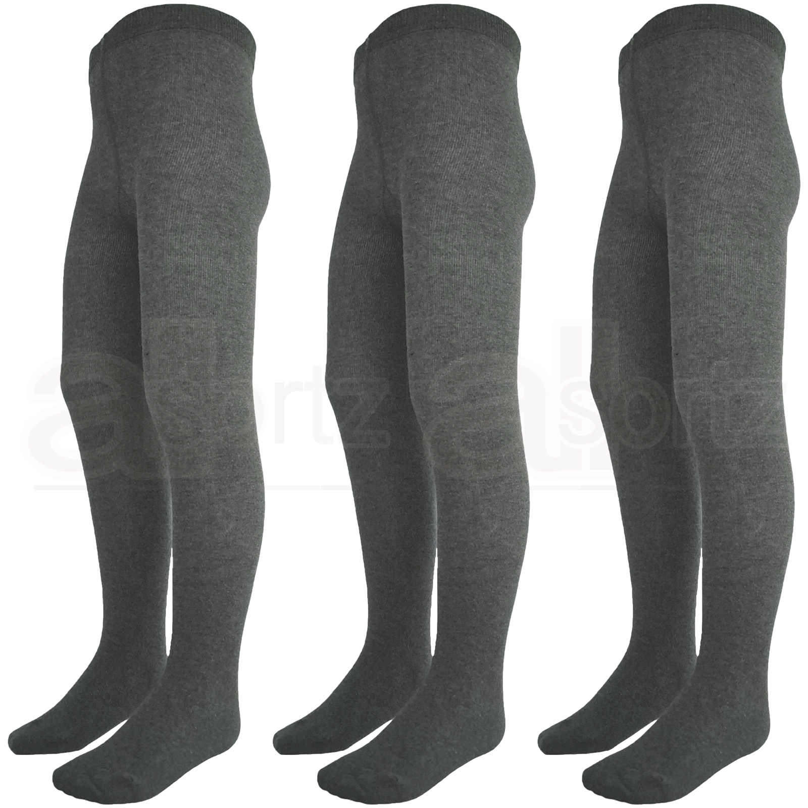 Girls 3 Pack School Tights Cotton Rich Grey Uniform Save ex M S New UK Size Age - Picture 13 of 13