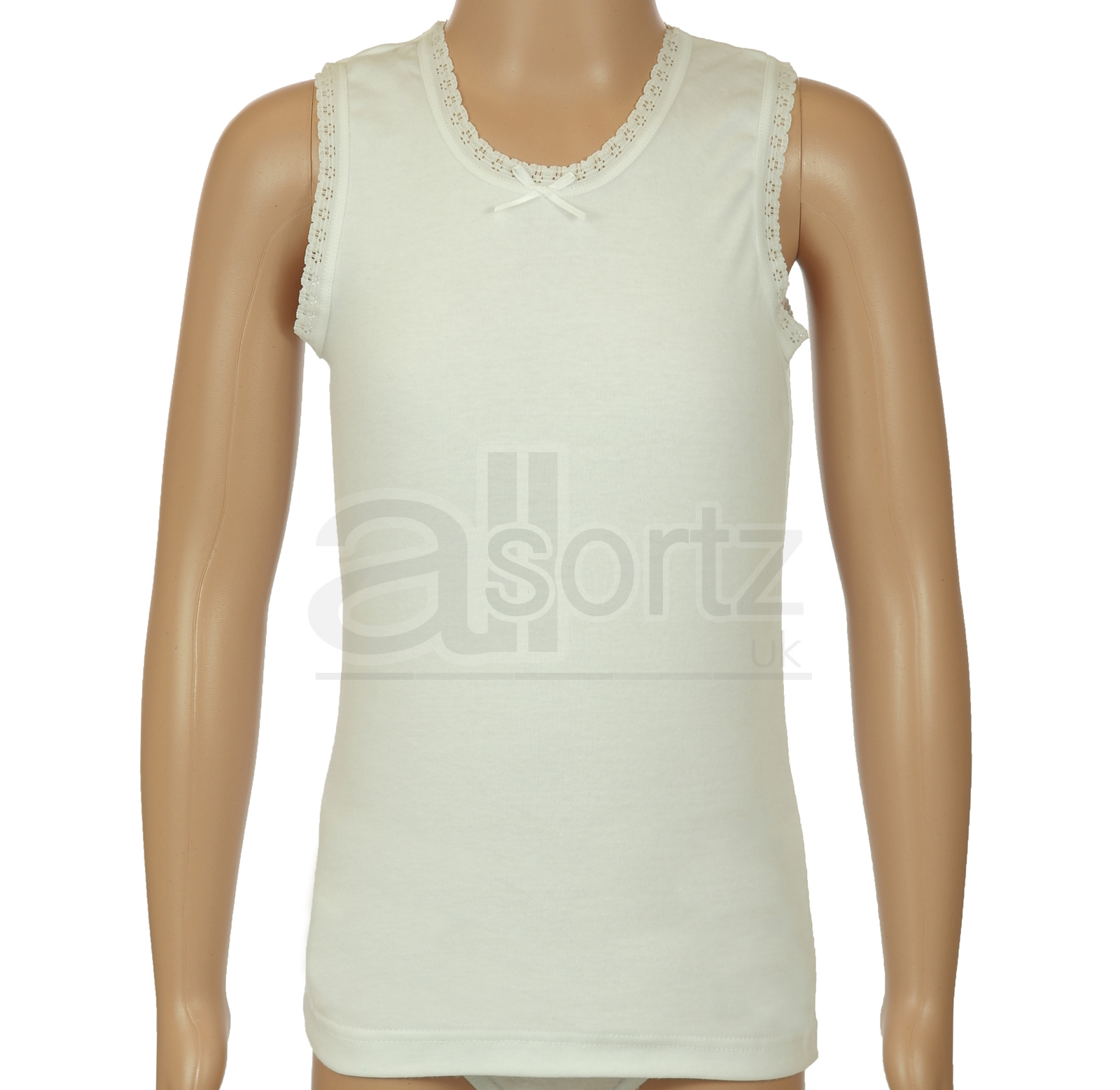 New Girls Childrens 3 Pack UK Made Quality 100 Cotton White Vests 1