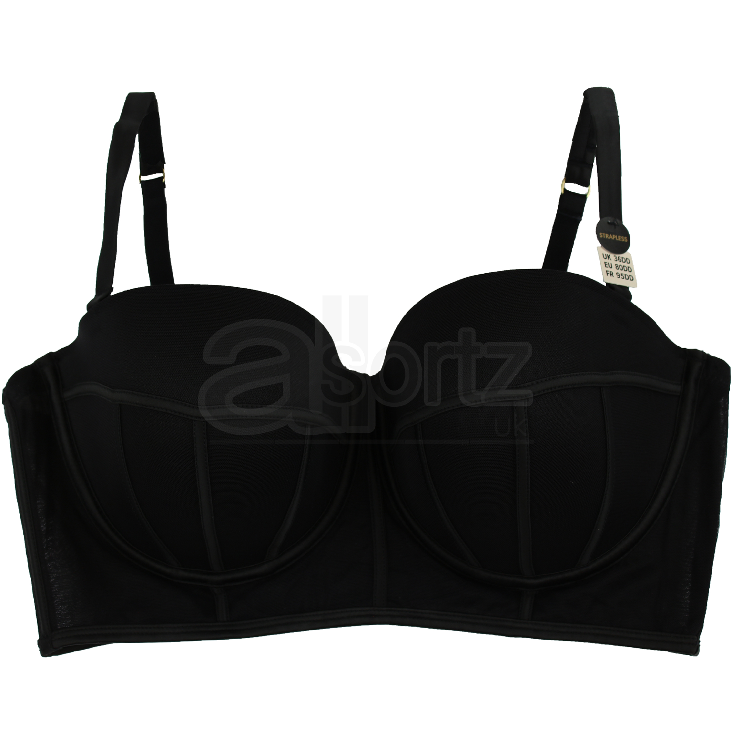 Ladies Girls ex New Look Longline Bustier Balcony Strapless Bra Red or Black