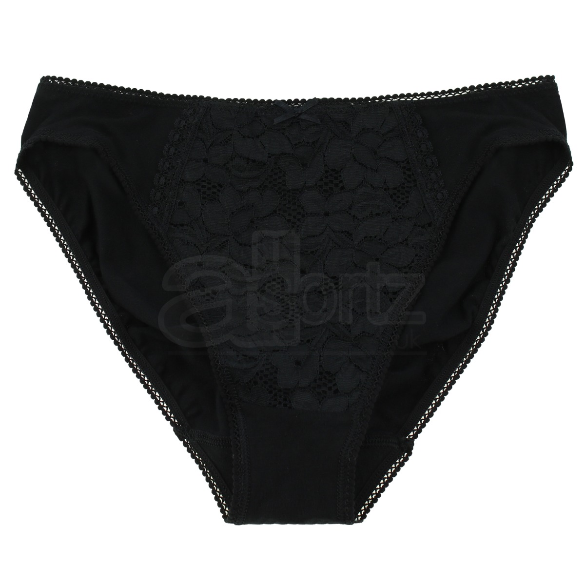 New Ladies High Rise High Leg Knickers M S L Lace Front Cotton Rich