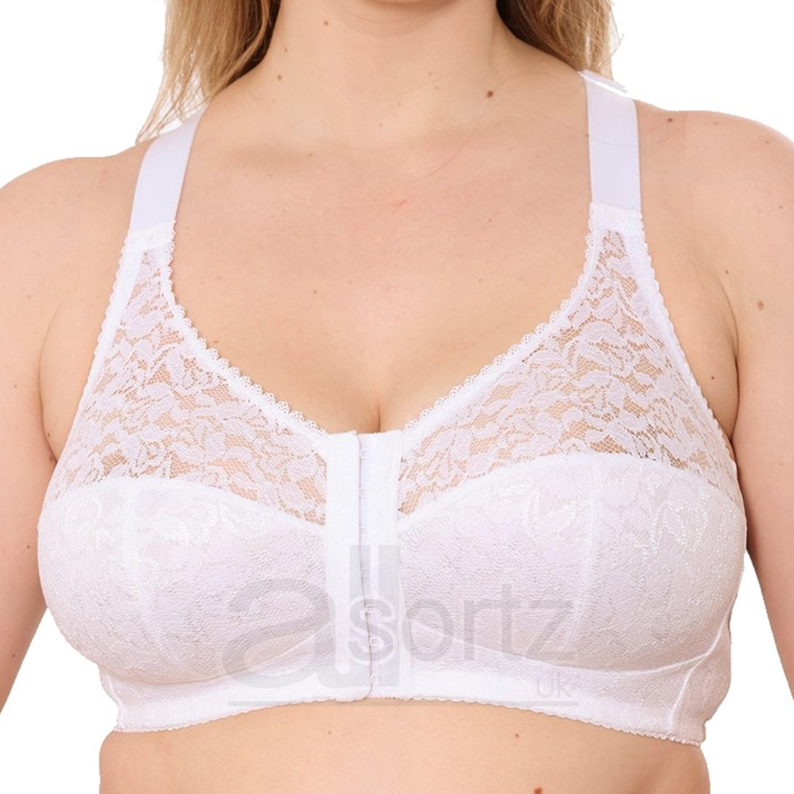 Ladies Front Fastening Cotton Rich Non Wired Bra Firm Support Plus Size Uk Cups - Picture 10 of 10