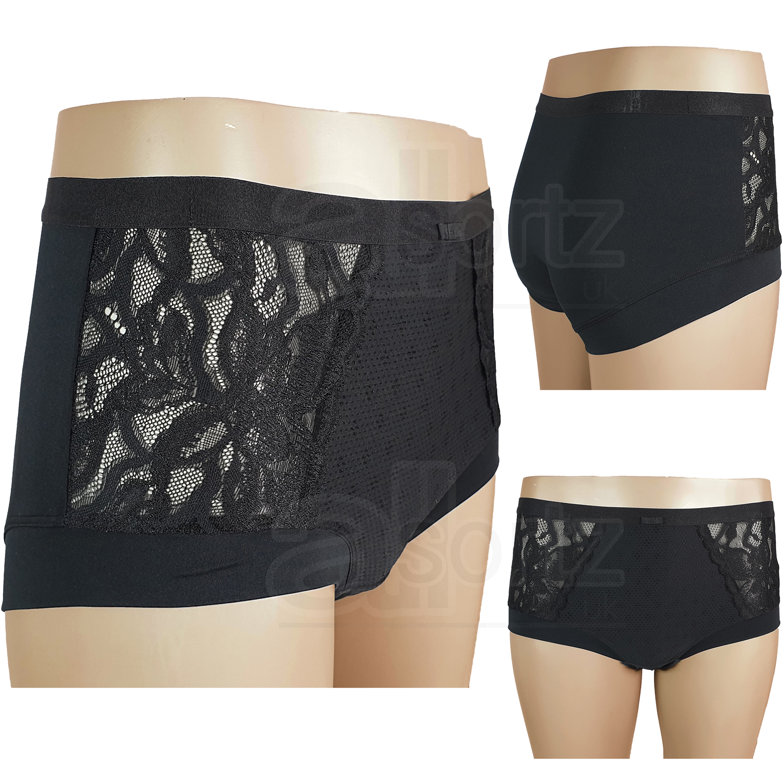 New Ladies High Rise Shorts Briefs Knickers Multiple Colours UK Size M S L