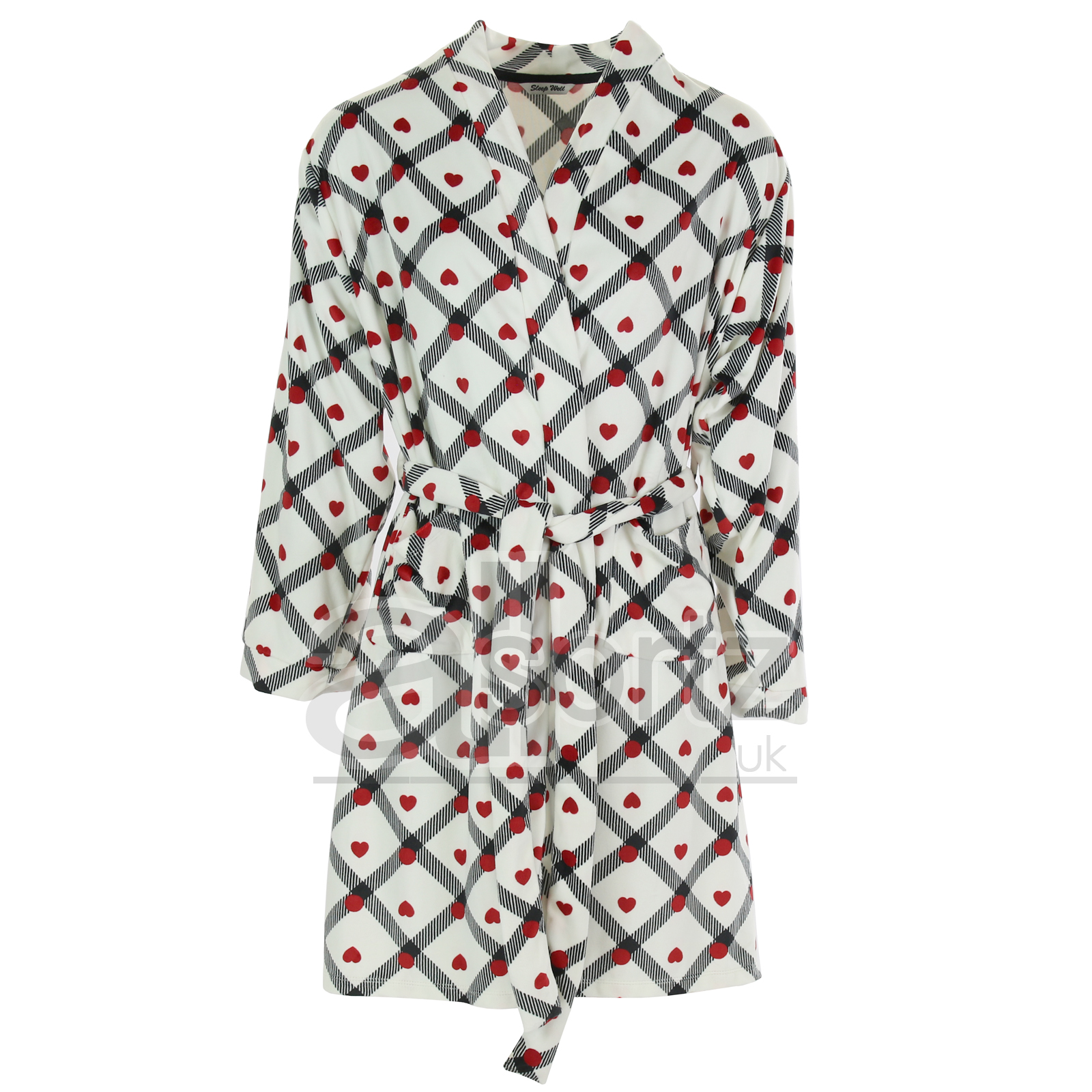 Ladies Dressing Gown Soft & Cosy Feel Velour Fleece Bathrobe Gift Uk Size M S L