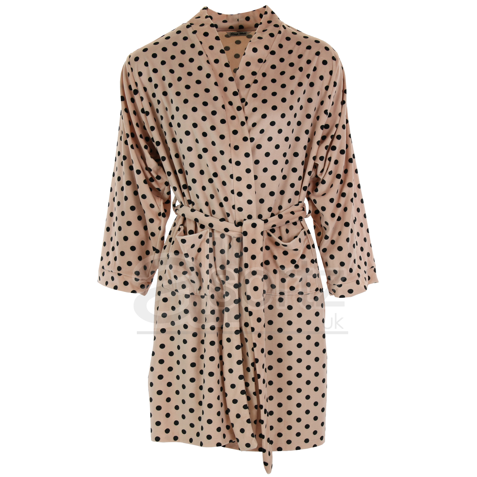 Ladies Dressing Gown Soft & Cosy Feel Velour Fleece Bathrobe Gift Uk Size M S L