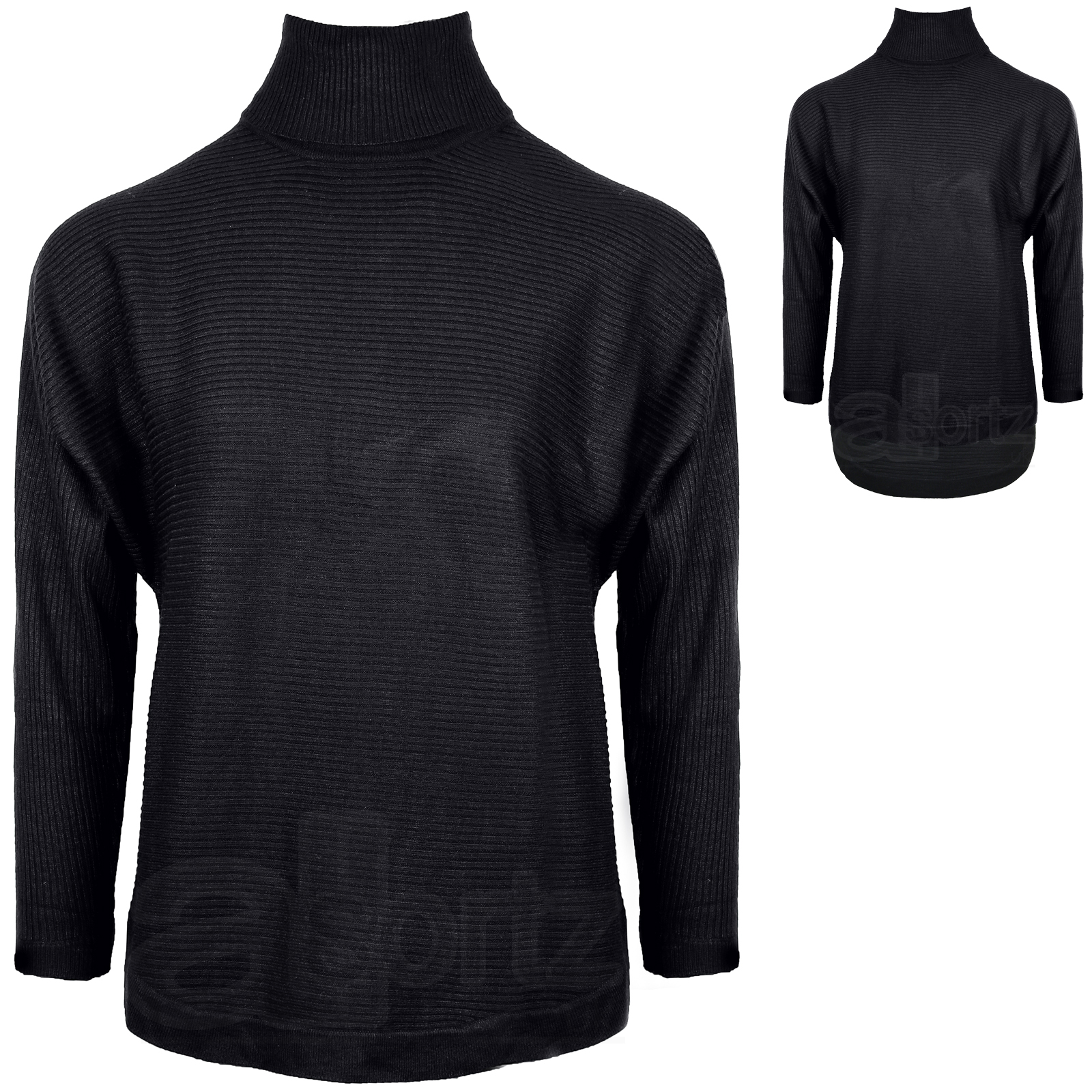 Prenda para el torso de saltador con cuello alto cuello sumergido manga larga tienda del Reino Unido acanalada para mujer - Imagen 9 de 11