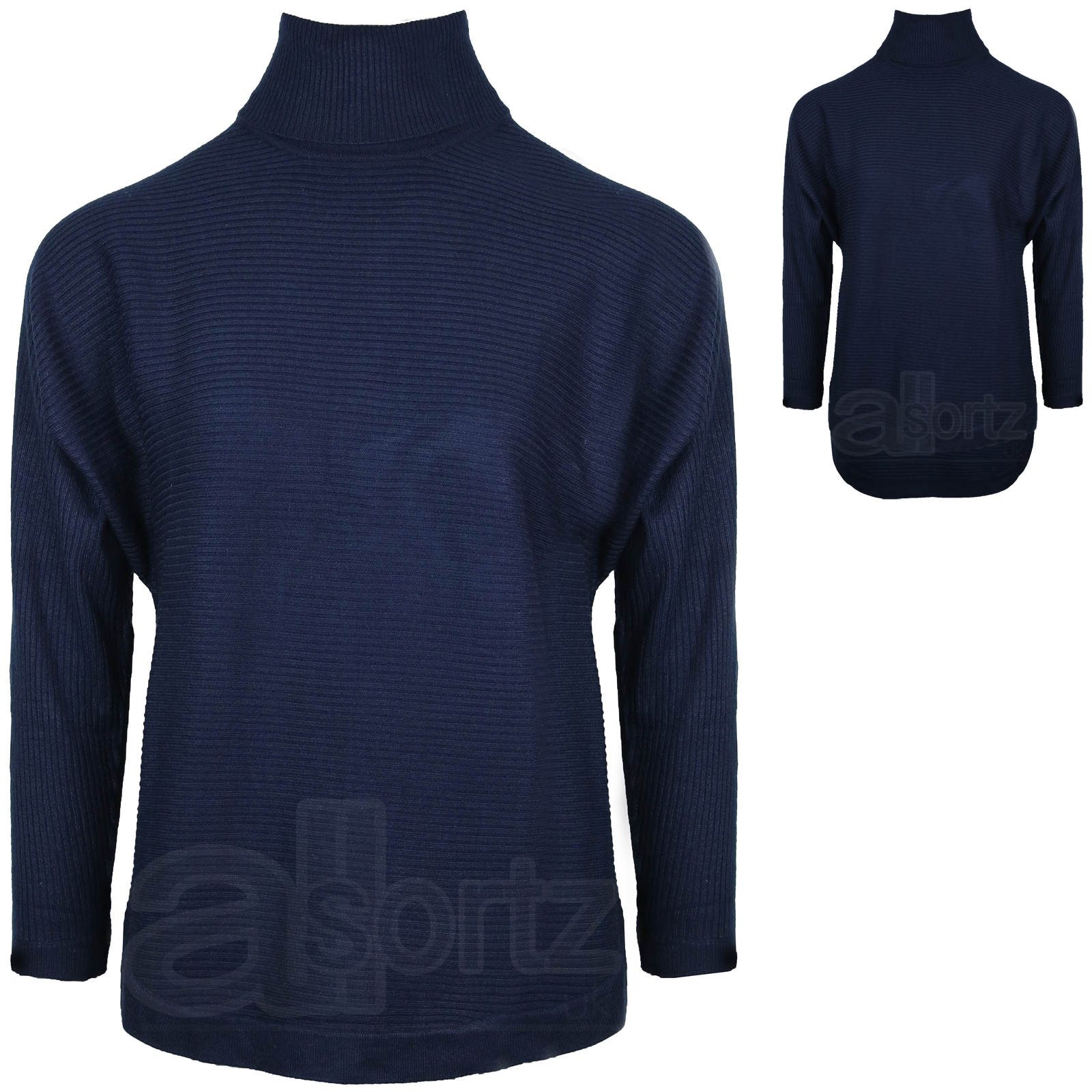 Prenda para el torso de saltador con cuello alto cuello sumergido manga larga tienda del Reino Unido acanalada para mujer - Imagen 10 de 11