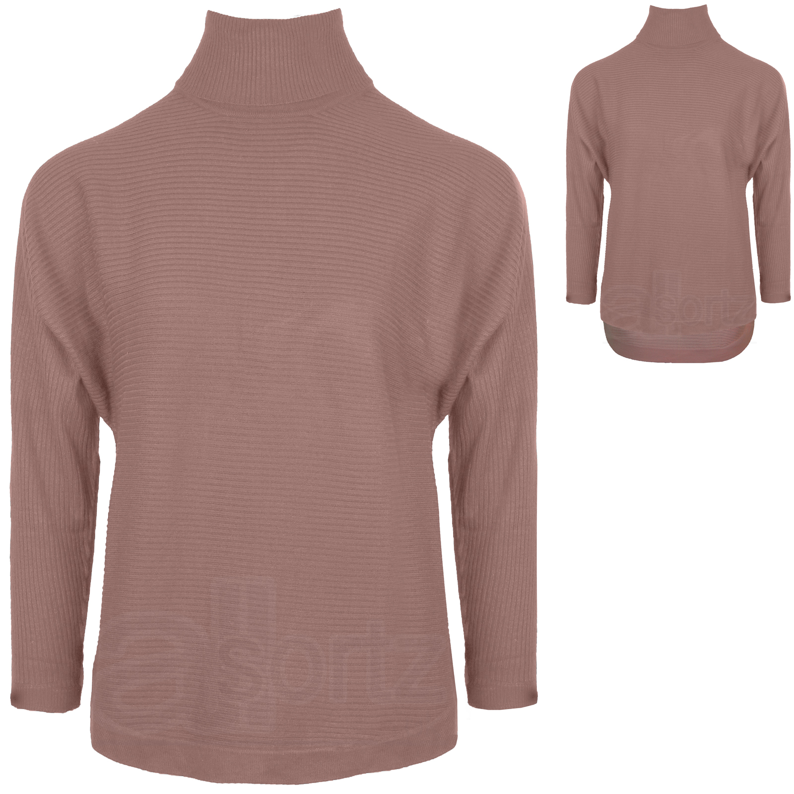 Prenda para el torso de saltador con cuello alto cuello sumergido manga larga tienda del Reino Unido acanalada para mujer - Imagen 8 de 11
