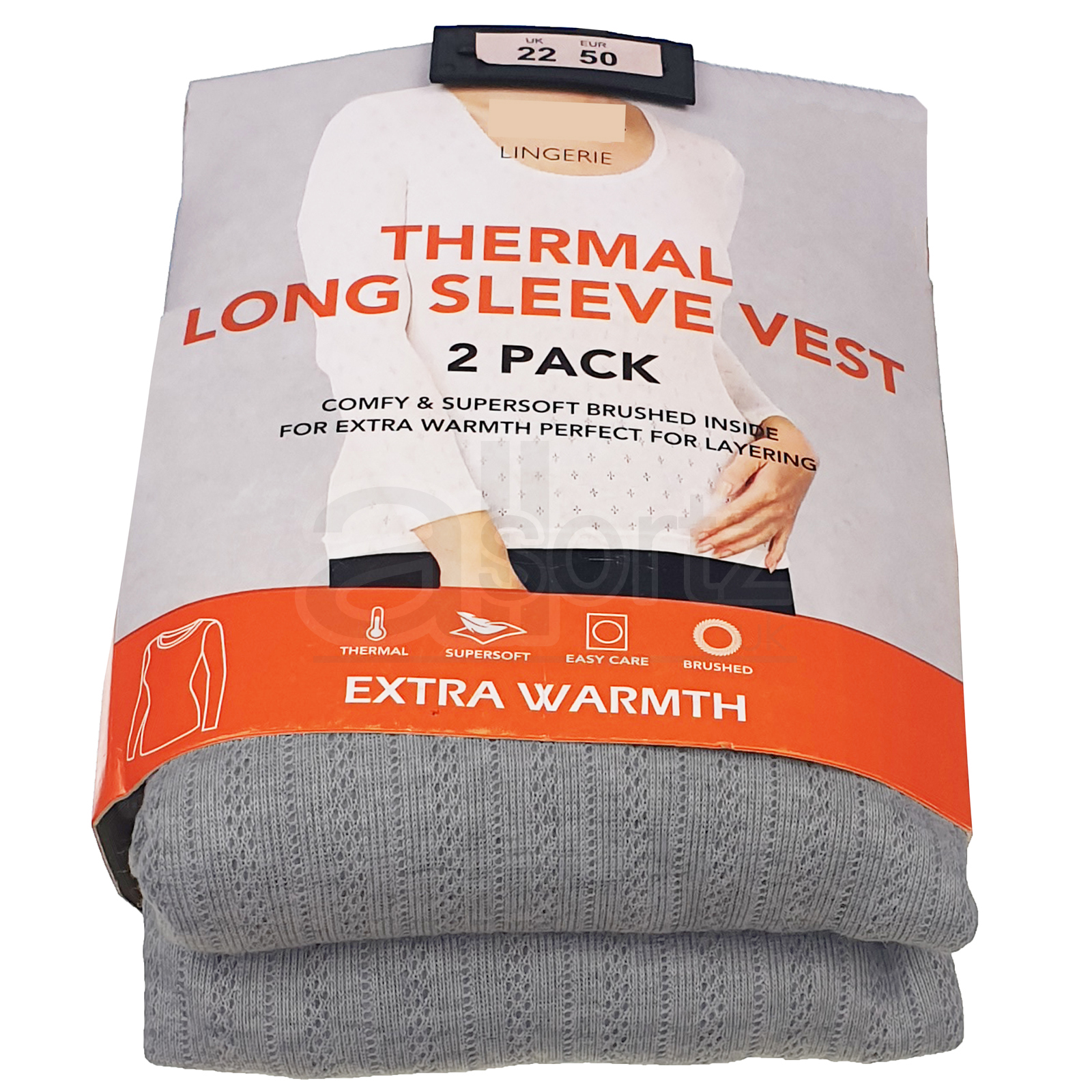 Ladies 2 Pack Thermal Vest Tops Long Sleeve Pointelle Winter Warm UK Size M S L - Picture 14 of 19
