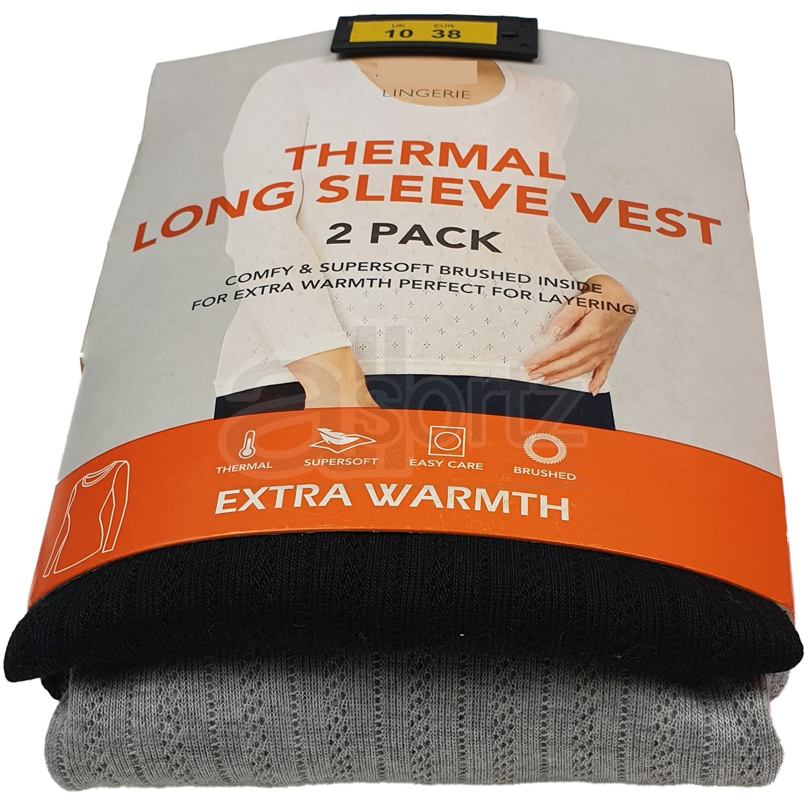 Ladies 2 Pack Thermal Vest Tops Long Sleeve Pointelle Winter Warm UK Size M S L - Picture 13 of 19