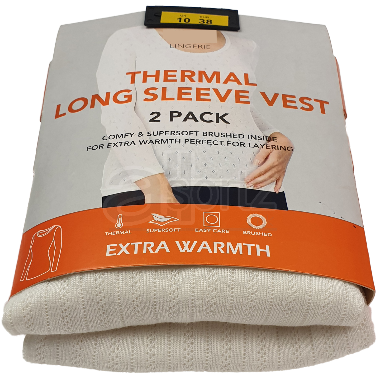 Ladies 2 Pack Thermal Vest Tops Long Sleeve Pointelle Winter Warm UK Size M S L - Picture 16 of 19