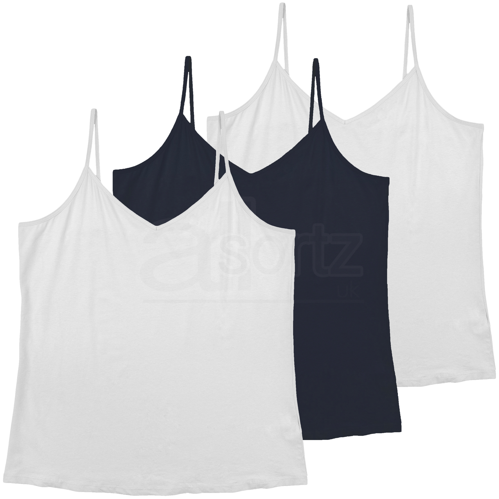 Damas Cami Chaleco Prendas para el torso Paquete de 3 Talla Grande Algodón Rico ex M S Grande Nuevo Reino Unido Talla - Imagen 18 de 20