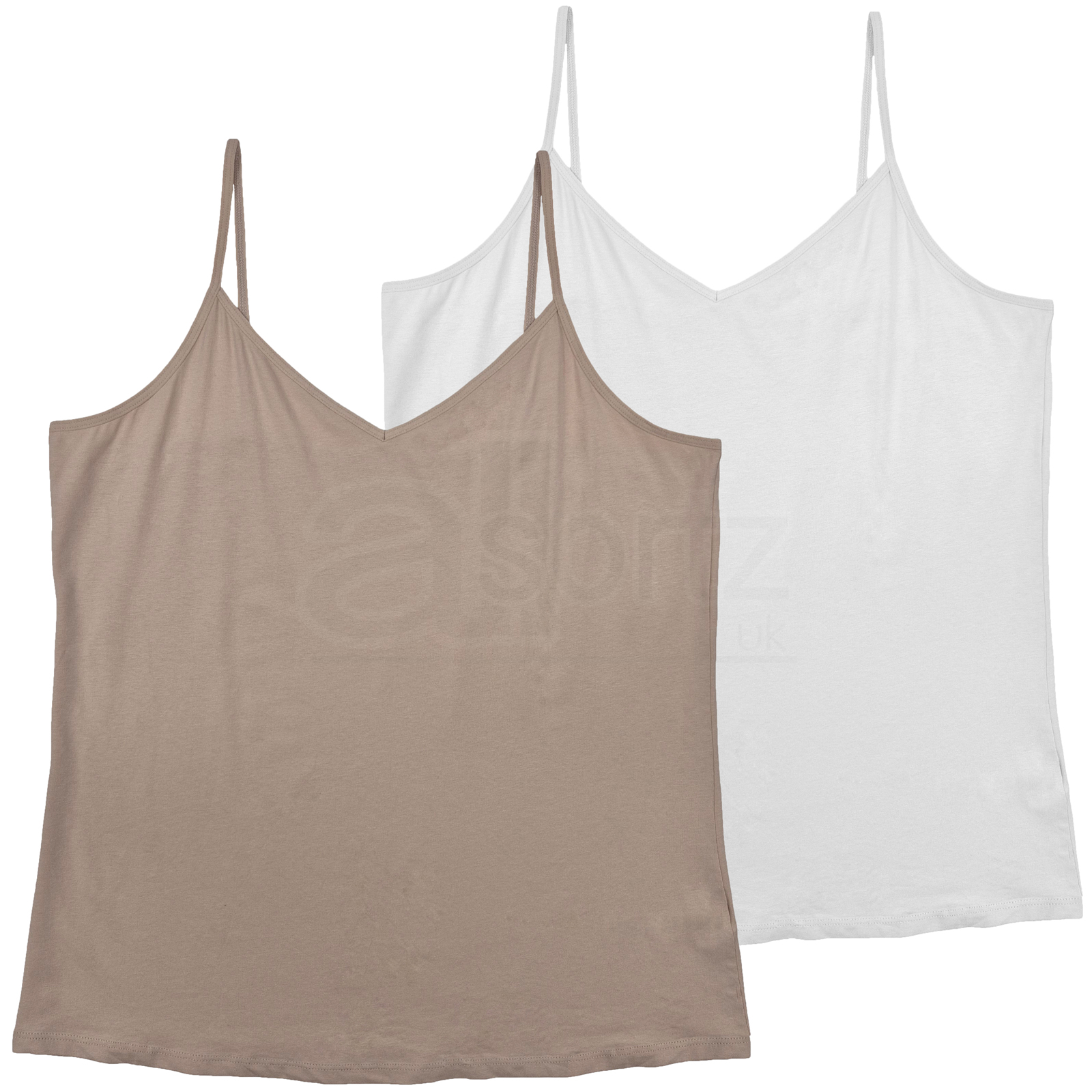 Damas Cami Chaleco Prendas para el torso Paquete de 2 Talla Grande Algodón Rico ex M S Grande Nuevo Reino Unido Talla - Imagen 11 de 13