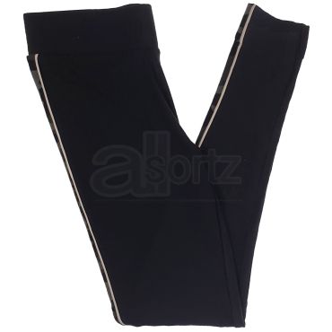 Ladies High Waist Black Leggings With Camo Trim