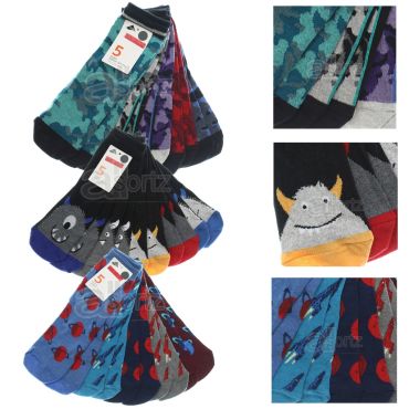 Childrens 5 Pairs Cotton Rich School Socks