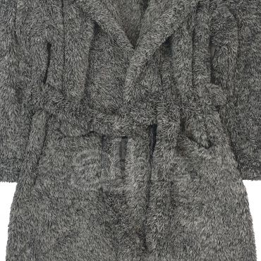 Childrens Fleece Hooded Grey Marl Chunky Dressing Gown	