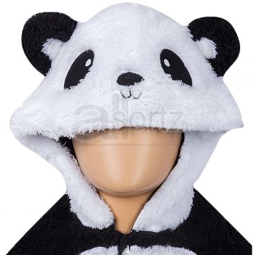 Childrens Fleece Hooded All In One Panda Sleepsuits	