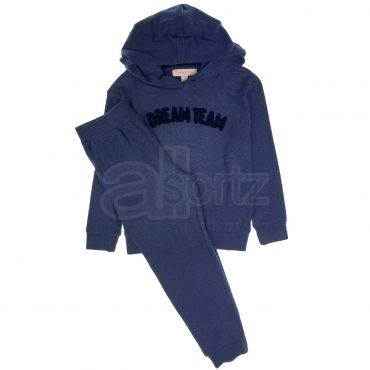 Childrens Dream Team Blue Marl Hooded Loungewear Pyjama Sets