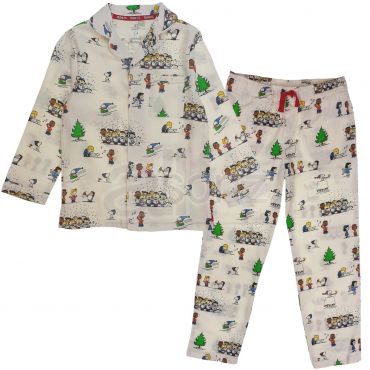 Childrens Cotton Snow Scene Pyjama Sets