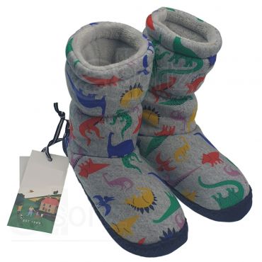 Childrens Grey Dinosaur Slipper Boots