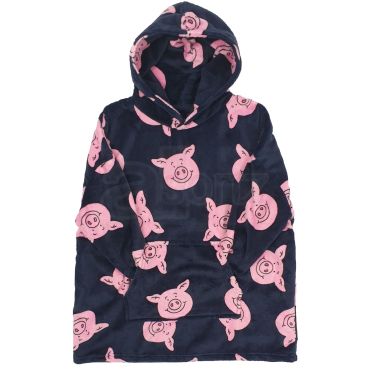 Childrens Character Pig Fleece Oversize Hoodie