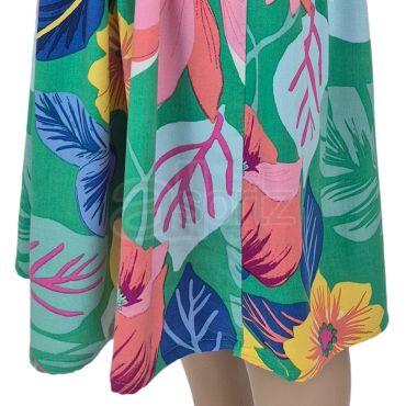 Girls Floral Print Summer Strappy Sun Dress