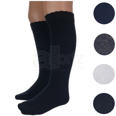 Girls Childrens 5 Pairs Cotton Rich Knee High Socks