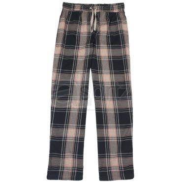 Girls Black & Peach Checked Pyjama Bottoms