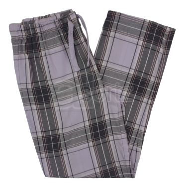 Girls Lilac & Grey Checked Pyjama Bottoms