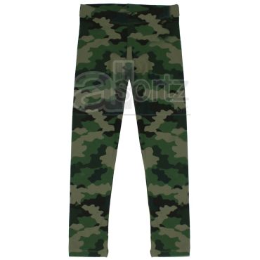 Girls Camouflage Print Cotton Rich Leggings