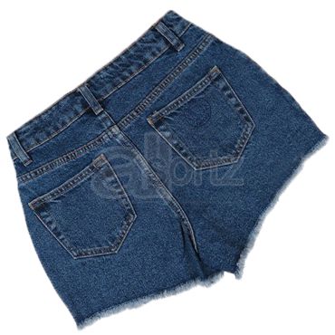 Girls Navy Ripped Detail Denim Shorts