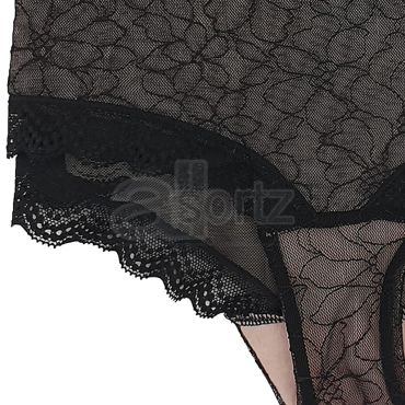 Ladies 4 Pack of Black & Pink Lace Briefs Knickers