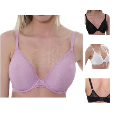 Ladies Underwired Plunge Lace Bra