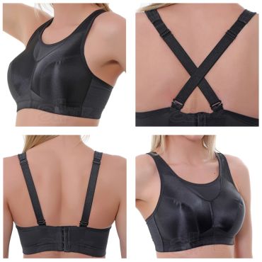 Ladies Gemm Black Multiway Crossover Sports Bra