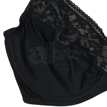 Ladies Underwired Full Cup Minimiser Bra (Black)