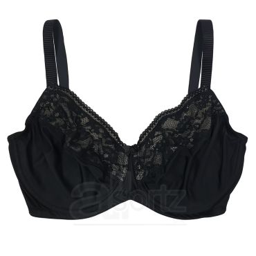 Ladies Underwired Full Cup Minimiser Bra (Black)