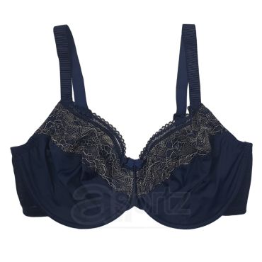 Ladies Underwired Full Cup Minimiser Bra (Navy Blue)