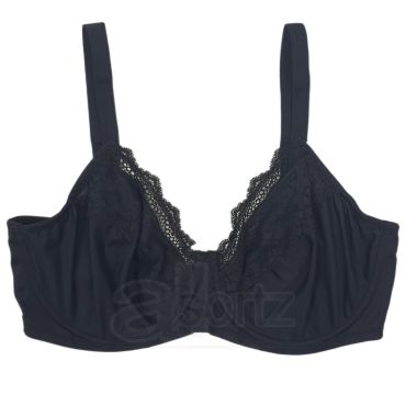 Ladies Underwired Full Cup Minimiser Bra (Black)