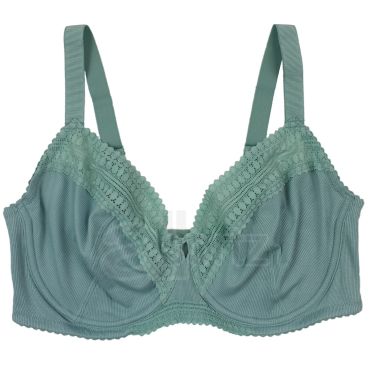 Ladies Underwired Full Cup Cotton Rich Balcony Bra (Sea Green)