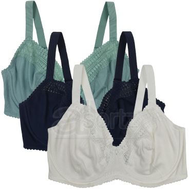 Ladies Underwired Full Cup Cotton Rich Balcony Bra