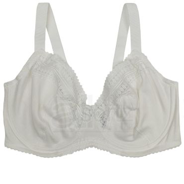 Ladies Underwired Full Cup Cotton Rich Balcony Bra (White)