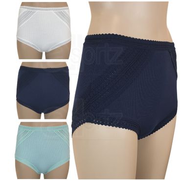 Ladies Ribbed Cotton Rich Briefs Knickers