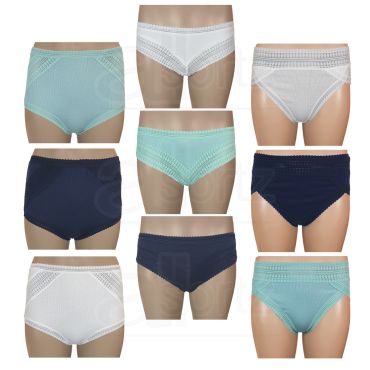 Ladies Ribbed Cotton Rich Briefs Knickers