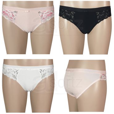 Ladies Embossed Bikini Briefs Knickers