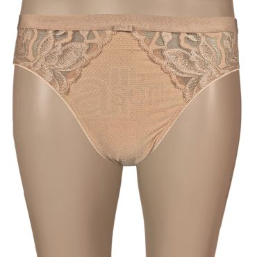 Ladies Embossed High Leg Briefs Knickers
