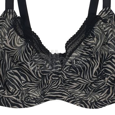 Ladies Underwired Full Cup Zebra Print Bra