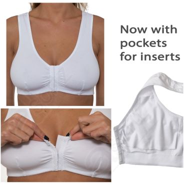 Ladies Gemm Cotton Rich Front Fastening Bra with Pockets
