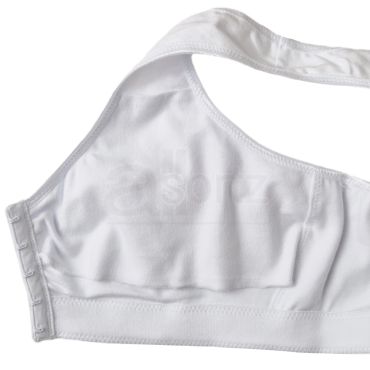 Ladies Gemm White Cotton Rich Front Fastening Bra with Pockets